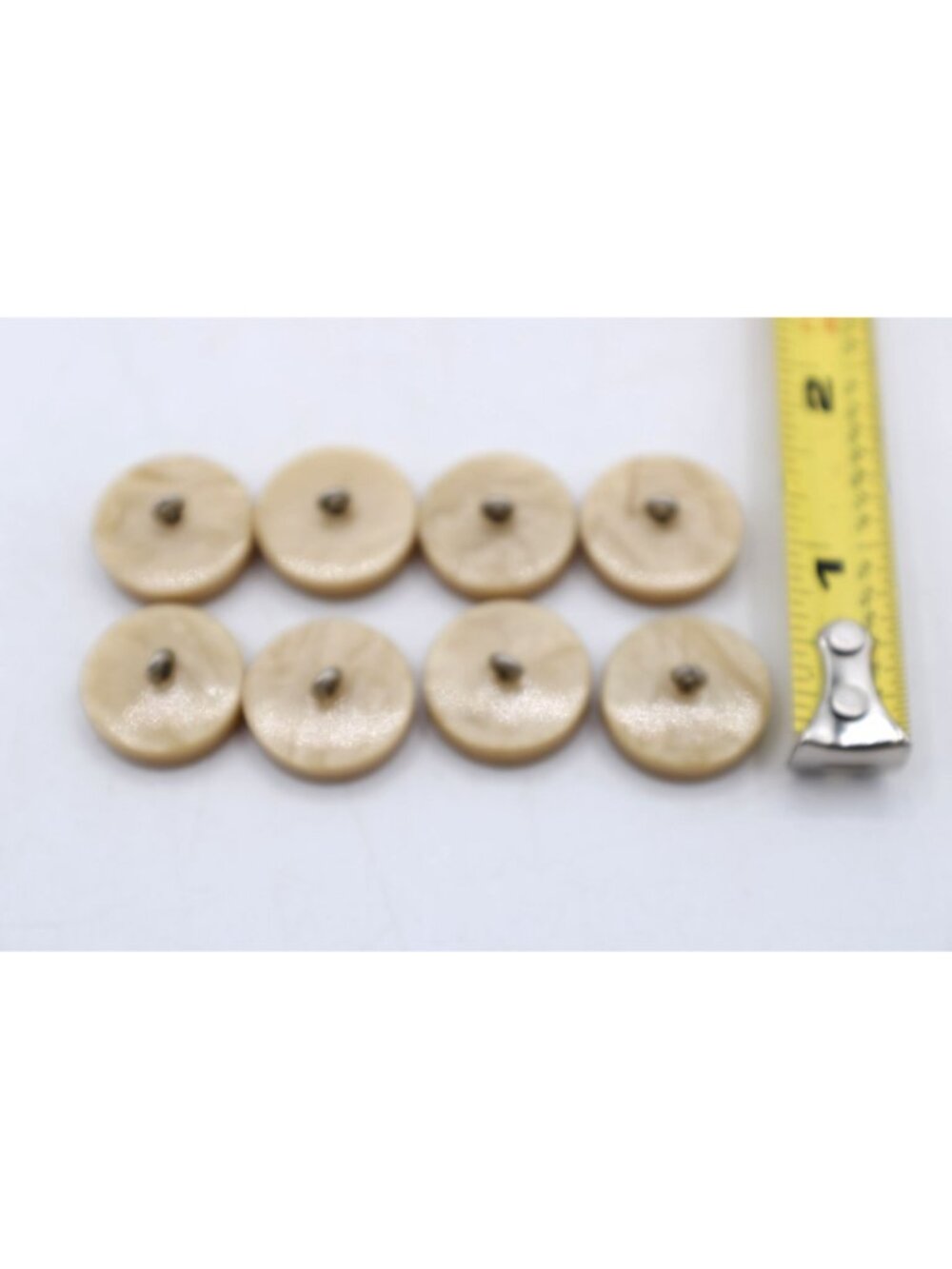 Beige Button Lot 8 Matching Molded Vintage Sewing Craft Supplies Neutral Modern - Picture 5 of 7